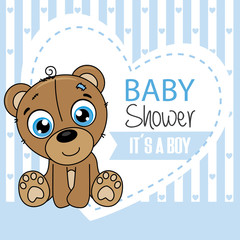 baby shower card. cute bear. space for text
