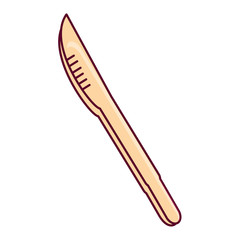 knife utensil icon over white background, vector illustration