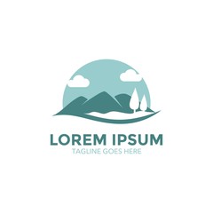 unique landscape logo vector design. icon. vector illustration
