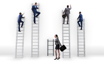 Concept of inequal career opportunities between man woman