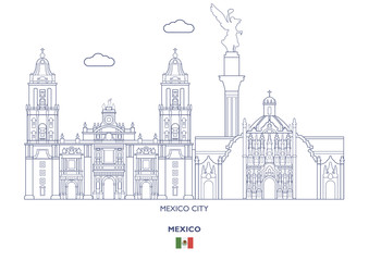 Fototapeta na wymiar Mexico Linear City Skyline
