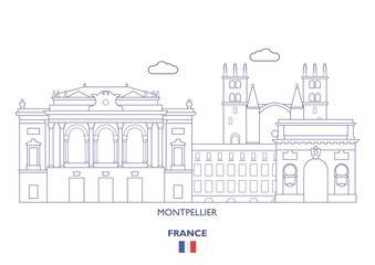 Montpellier City Skyline, France - obrazy, fototapety, plakaty
