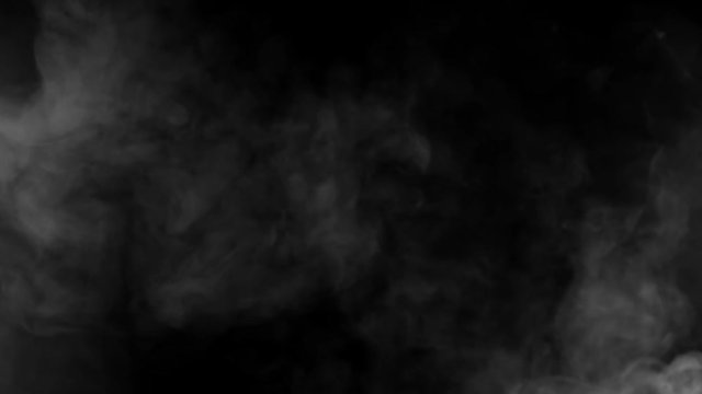 Seamless motion of smoke on a black background, smoke atmosphere