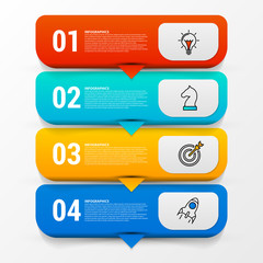 Obraz premium Infographic design template. Business concept with 4 steps