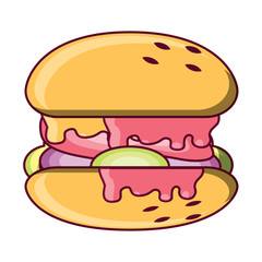 hamburger over white background, vector illustration