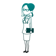 Cute female doctor cartoon vector illustration graphic design