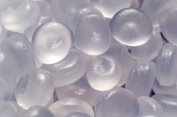 Polypropylene granule close-up background texture