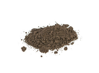 pile of soil on a white background