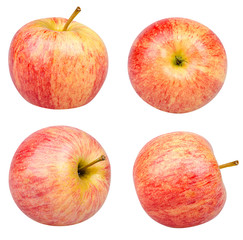 Isolated apples. Collection of red apple isolated on white background with clipping path