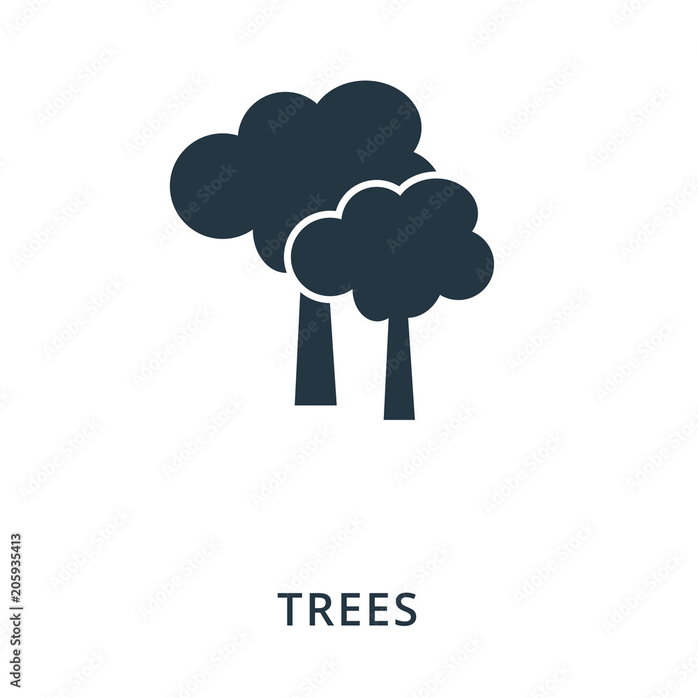 Poster trees icon. flat style icon design. ui. illustration of trees icon. pictogram isolated on white. rea