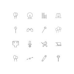 Baby, Kid And Newborn linear thin icons set. Outlined simple vector icons