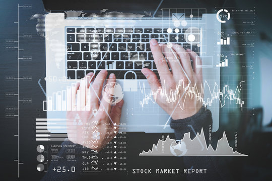 cyber security internet and networking concept.Businessman hand working with VR screen padlock icon on laptop computer background