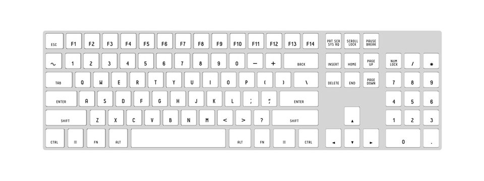 3D modern computer keyboard
