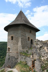 Fototapeta na wymiar Tower of Somoskő Fortress, Slovakia