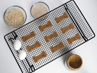 Homemade Dog Treats with Peanut Butter on Rack