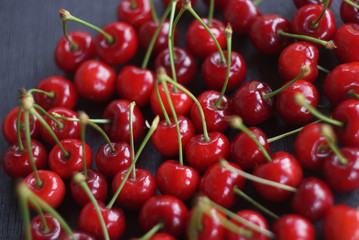 cherries on a dark background