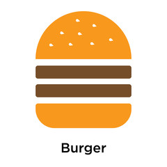 Burger icon vector sign and symbol isolated on white background