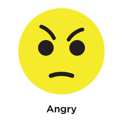 Angry icon vector sign and symbol isolated on white background