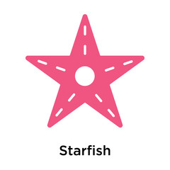 Fototapeta premium Starfish icon vector sign and symbol isolated on white background