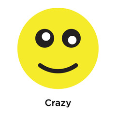 Crazy icon vector sign and symbol isolated on white background
