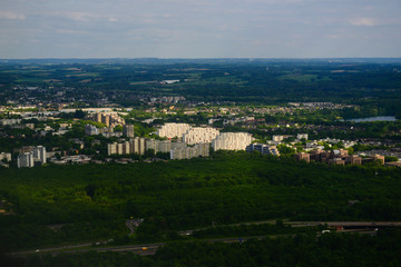 Fototapeta premium Amazing panoramic view from airplane, Germany