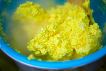 Making Dessert. Mixing ingredients.