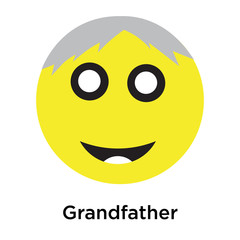 Grandfather icon vector sign and symbol isolated on white background