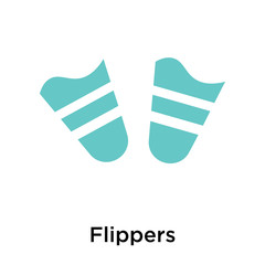 Flippers icon vector sign and symbol isolated on white background