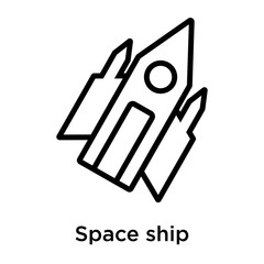 Space ship icon vector sign and symbol isolated on white background