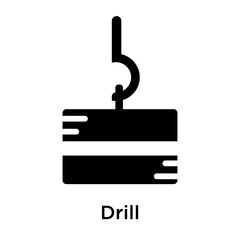 Drill icon vector sign and symbol isolated on white background