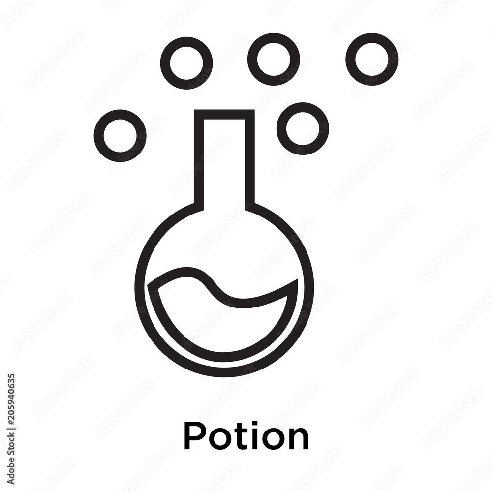 Poster potion icon vector sign and symbol isolated on white background