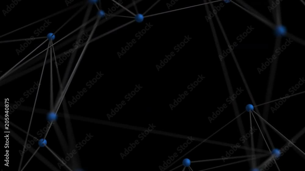 Poster abstract 3d rendering of a network concept. cgi loop animation with spheres and lines. modern backgr