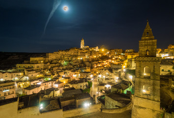 Obraz premium Matera (Basilicata) - The historic center of the wonderful stone city of southern Italy, a tourist attraction for the famous 