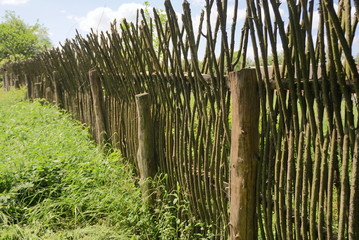 old wooden rural fence