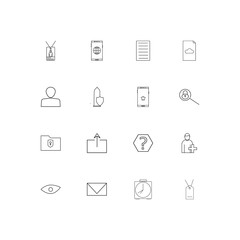 Internet Technologies linear thin icons set. Outlined simple vector icons