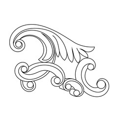 Vintage baroque ornament, corner. Retro pattern antique style acanthus. Decorative design element filigree calligraphy vector. - stock vector