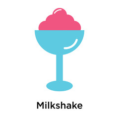 Milkshake icon vector sign and symbol isolated on white background
