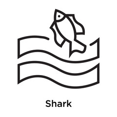 Shark icon vector sign and symbol isolated on white background