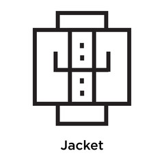 Jacket icon vector sign and symbol isolated on white background