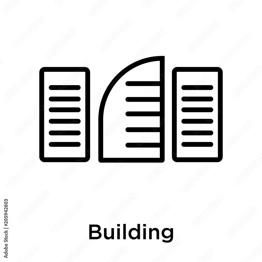 Poster building icon vector sign and symbol isolated on white background