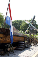 holland with flag and windmill