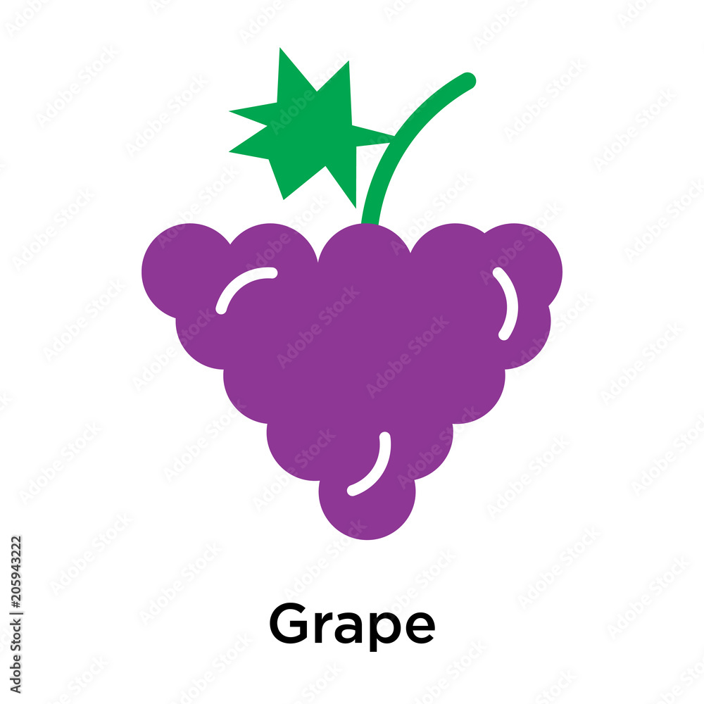 Poster grape icon vector sign and symbol isolated on white background