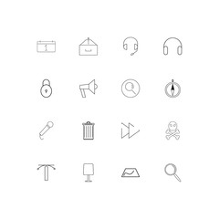 Signs And Symbols linear thin icons set. Outlined simple vector icons