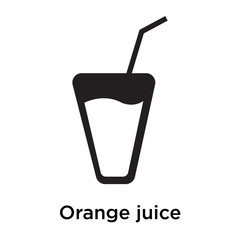 Orange juice icon vector sign and symbol isolated on white background