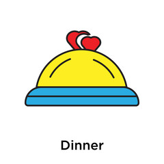 Dinner icon vector sign and symbol isolated on white background