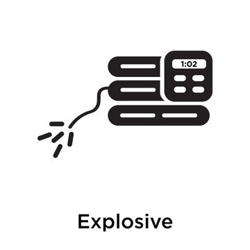 Explosive icon vector sign and symbol isolated on white background
