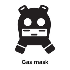 Gas mask icon vector sign and symbol isolated on white background