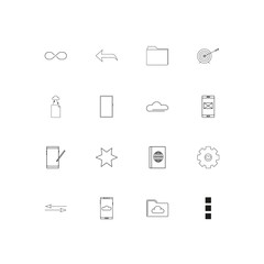 Signs And Symbols linear thin icons set. Outlined simple vector icons