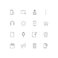 Signs And Symbols linear thin icons set. Outlined simple vector icons