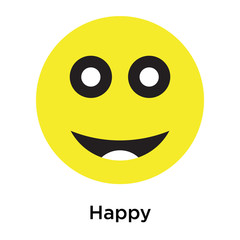 Happy icon vector sign and symbol isolated on white background